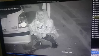 Chick Pees On Security Cam By Car, AllPiss, PissRIP