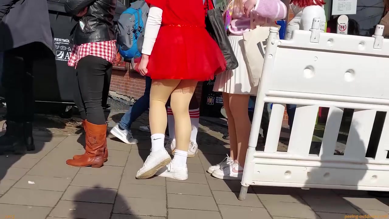 Waiting in Line 0002 - Peeing-Outdoors Videos