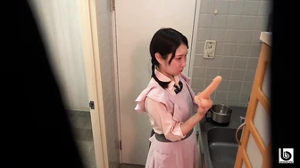 MB-361 04 Girls' school toilet: Dildo masturbator squirting in the bathroom