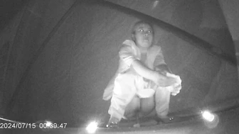 Desperate Chinese girl peeing in a hidden corner of a night market with no toilet 2