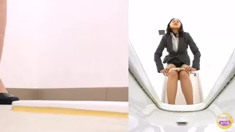 SL-291 02 New office lady who just took a diuretic. She wants to urinate but her boss won't allow it
